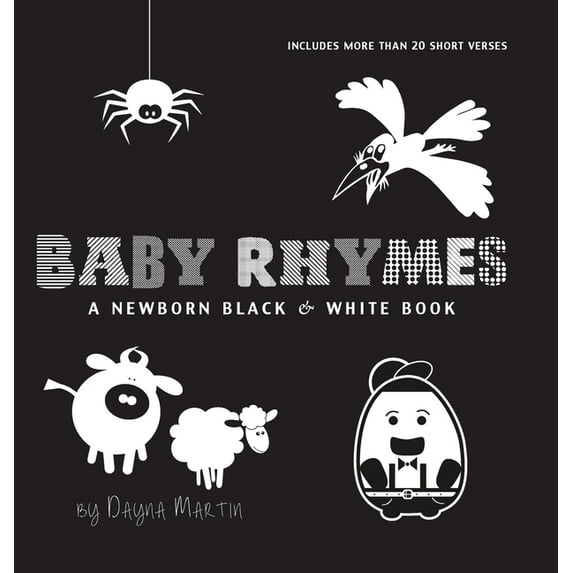 Baby Rhymes: A Newborn Black & White Book: 22 Short Verses, Humpty Dumpty, Jack and Jill, Little Miss Muffet, This Little Piggy, Rub-a-dub-dub, and More (Engage Early Readers: Children's Learning Book