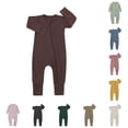 thumbnail image 1 of Baby Ribbed Pajamas Girls Boys Zipper Long Sleeve Romper Jumpsuit Baby Thermal Set Long Sleeve Bodysuit Boy Toddler Boys Jumpsuit Baby Summer Mamas Boy Outfit Month Boy Clothes, 1 of 3