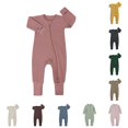 thumbnail image 1 of Baby Ribbed Pajamas Girls Boys Zipper Long Sleeve Romper Jumpsuit, 1 of 3
