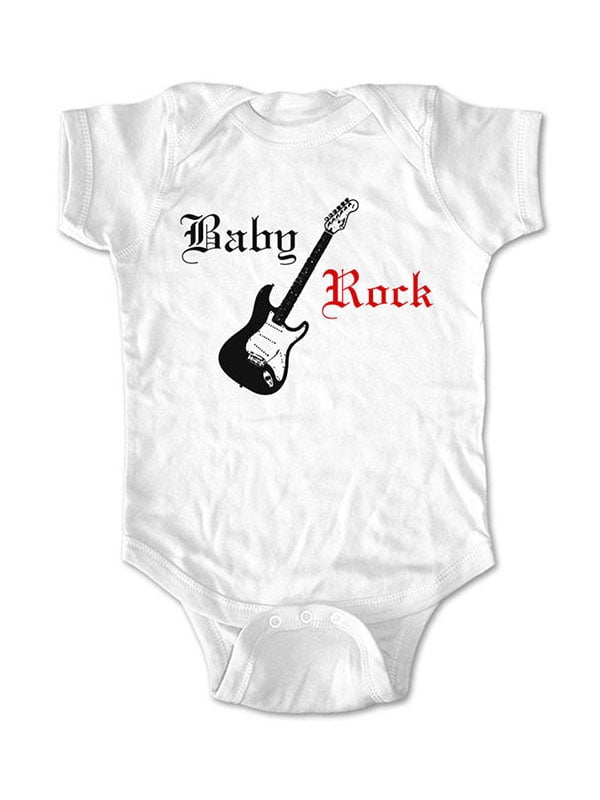 Baby Rock Guitar - wallsparks cute & funny Brand - baby one piece bodysuit - Great baby shower gift!