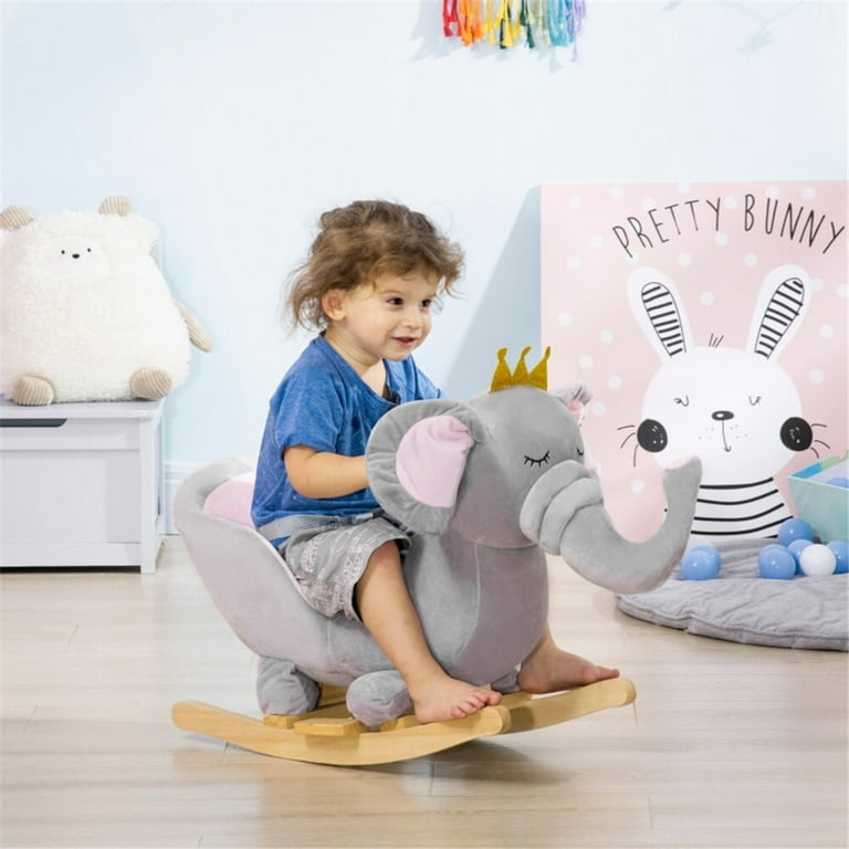 Baby Rocking Horse for Children 18-36 Months, Plush Animal Rocker