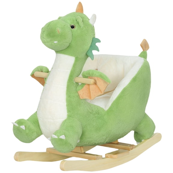 Baby Rocking Horse, Kids Ride On Dragon Toy with Realistic Dragon Roar and Safety Belt for Kids 18-36 Months, Green