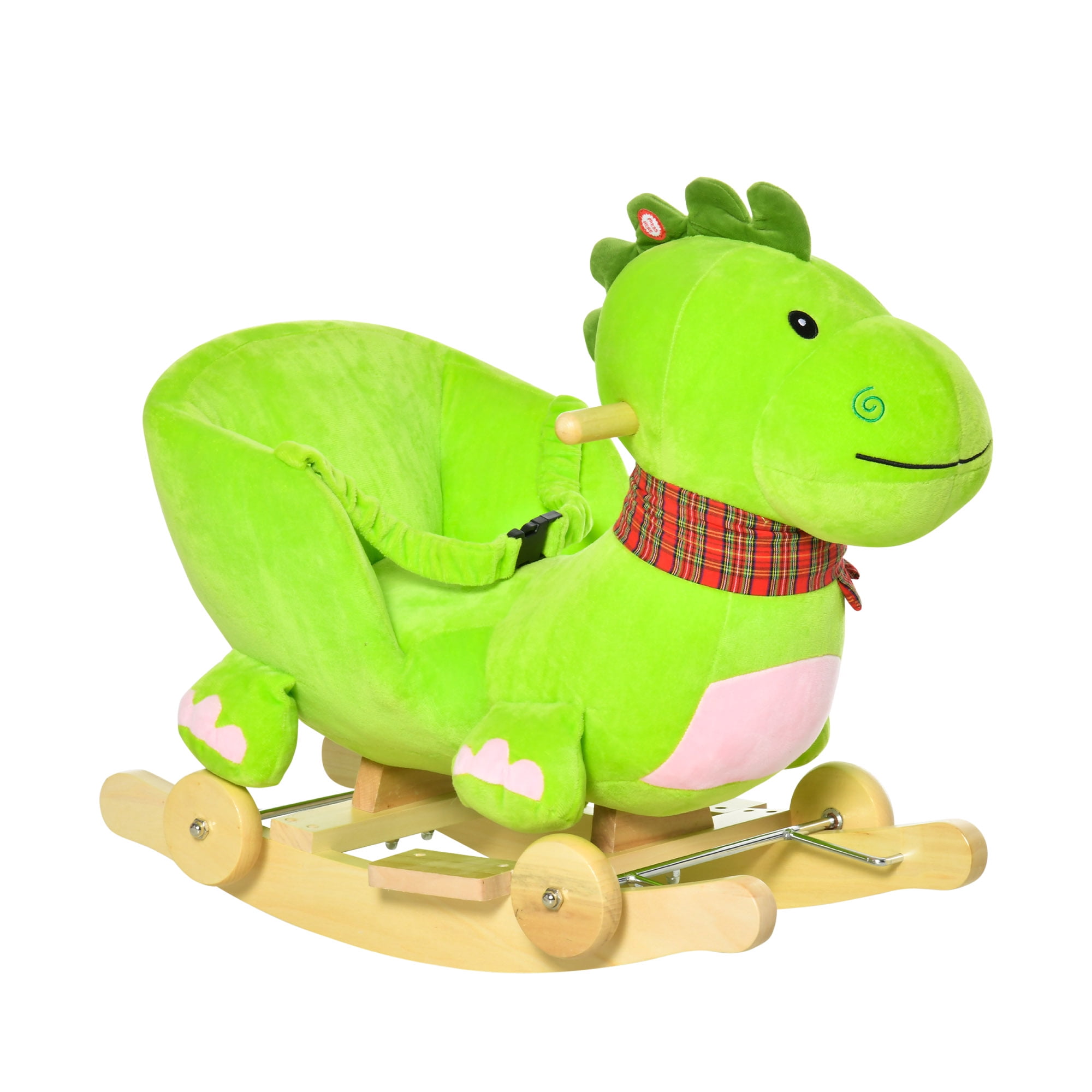 Baby Rocking horse Kids Interactive 2-in-1 Plush Ride-On Toys Stroller ...