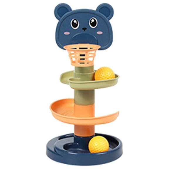 Baby Roller Ball Gliding Tower Assembled Toy Toddler Multi-Level Ball Run Track Set Colorful Educational Stem Learning Puzzle Gift for Boys Girls Infants