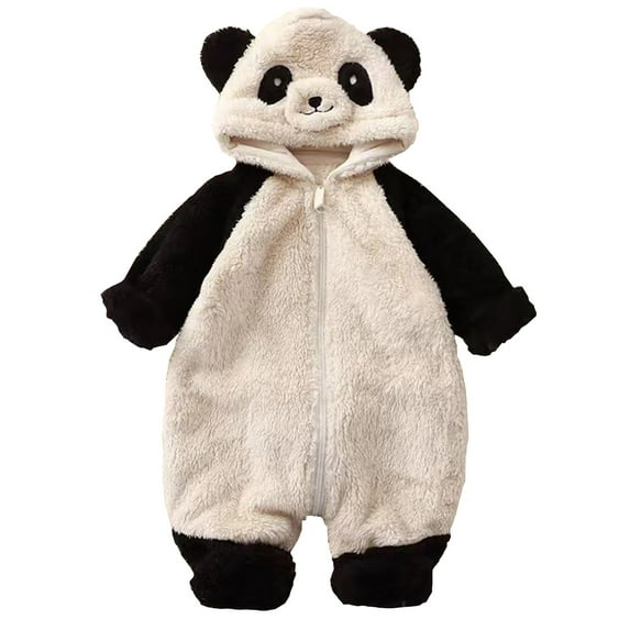 Baby Unisex Spring Winter Autumn Panda Hooded Long Sleeve Romper Jumpsuit Clothes 18 Month Boys Clothes Baby Clothes Summer Boy Toddler Clothes Pack Baby Boy Clothes Set Mom Baby Clothes Baby Clothes