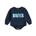Baby Romper Boys Girls Long Sleeve Letter Prints Romper Toddler Clothes