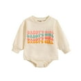thumbnail image 1 of Baby Romper Boys Girls Long Sleeve Letter Prints Romper Kids Spring Clothes Baby Boy Onesies Beige 3 Months-6 Months, 1 of 7