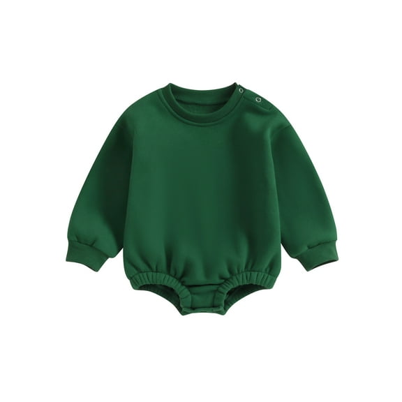 Baby Romper, Long Sleeve Crew Neck Solid Fall Casual Bodysuit Clothes for Girls Boys