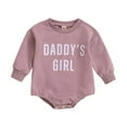 thumbnail image 1 of Baby Romper Long Sleeve Letter Print Jumpsuit Soft Comfortable Baby Romper ForOutfits,Z01 Purple,12-18 Months, 1 of 7