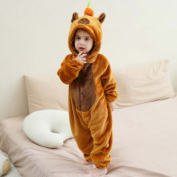 Baby Romper Soft Cozy Boys Bodysuits Romper Cute Capybara Print Baby Toddler Pajamas Outfit For Kids Comfortable Loungewear Leisure Wear