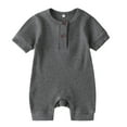 thumbnail image 1 of Baby Romper Solid Summer Clothes Girl Short Sleeve Girl Baby Clothes 3-6 Months Girl Clothing Boys Girls Fashion, 1 of 6