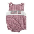 thumbnail image 1 of Baby Romper Summer Independence Day Flag Embroidered Sleeveless Comfort Breathable Bodysuits Romper for Baby Baby Boy Rompers Red 0 Months-3 Months, 1 of 2