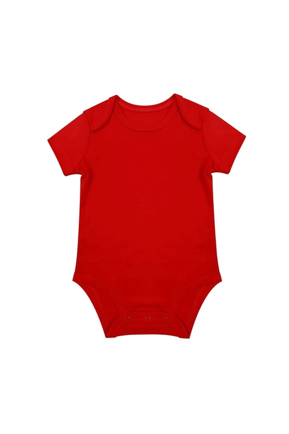 Baby Romper Unisex Solid Bodysuit Romper Blank Fashion Boys Girls Clothes Baby Bodysuit Red 18 Months-24 Months