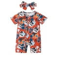thumbnail image 1 of Baby Rompers Boy Short Sleeve Cartoon Cow Prints Pullover Romper Sweatshirt Jumpsuit Onesies Boy Orange 6 Months-9 Months, 1 of 6