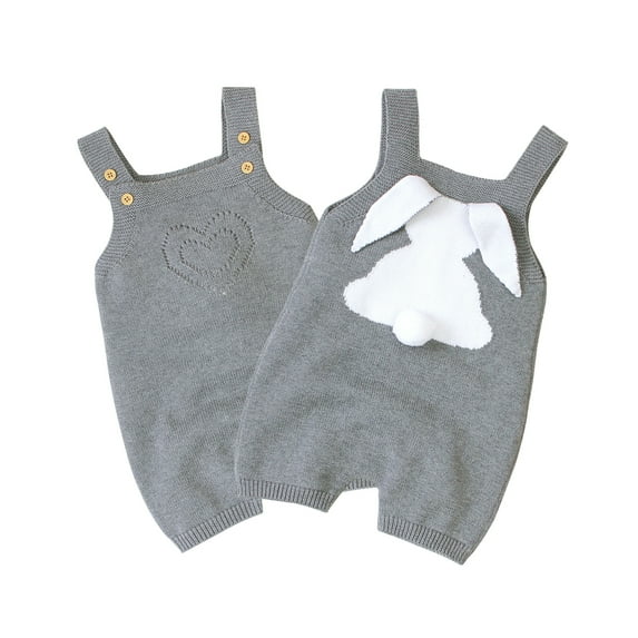 Baby Rompers Clothes Bunny Rabbit Knitted New Born Boys Girls Jumpsuits One Piece Infant Bebes Kids Easter Outfit Cartoon Costum