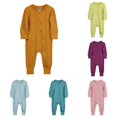 thumbnail image 1 of Baby Rompers Footless Pajamas Zipper Long Sleeve Sleeper Jumpsuit N Apparel 12-18 Months, 1 of 9