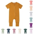thumbnail image 1 of Baby Rompers Footless Pajamas Zipper Short Sleeve Sleeper Jumpsuit Baby Boy Long Sleeve Bodysuits Boys Striped Shirt Baby Jumpsuit Little Boy Clothes 2t Dinosaur Clothes 18 Month Boy Clothes Clothes, 1 of 3