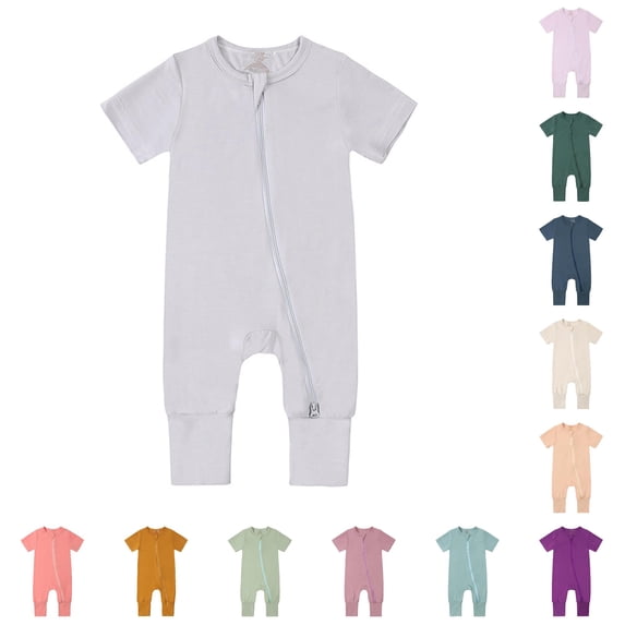 Baby Rompers Footless Pajamas Zipper Short Sleeve Sleeper Jumpsuit Baby Boy Long Sleeve Bodysuits Boys Striped Shirt Baby Jumpsuit Little Boy Clothes 2t Dinosaur Clothes 18 Month Boy Clothes Clothes