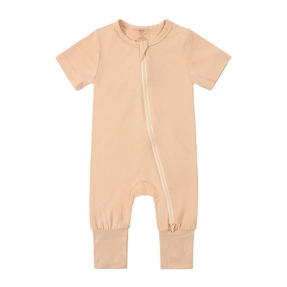 Baby Rompers Footless Pajamas Zipper Short Sleeve Sleeper Jumpsuit