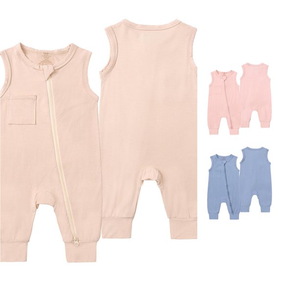 Baby Rompers Footless Pajamas Zipper Sleeveless Sleeper Jumpsuit Baby Girl Clothes 3-6 Months Summer 3-6 Months