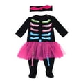 thumbnail image 1 of Baby Rompers Girl Baby Girls Halloween Skeleton Footed Pajamas Long Sleeve Romper Outfit Baby Clothes Girls Black 0 Months-3 Months, 1 of 7