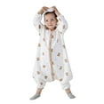 thumbnail image 1 of Baby Rompers Girl Baby Toddler Toddler Sleep Sack with Feet Cartoon Print Soft Pajama Lightweight Baby Wearable Blanket for Walkers Baby Bubble Romper Coffee 6 Months-18 Months, 1 of 5