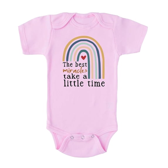 Baby Rompers Girl Featherlight Ruched Graphic Print Short Sleeve Crewneck Bodysuit Casual Girls Jumpsuit 9 Months-12 Months