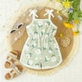thumbnail image 1 of Baby Rompers Girl Girls Summer Sleeveless Jumpsuits Cartoon Flower Print Girls Jumpsuit Green 3-4 Years, 1 of 4