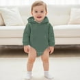thumbnail image 1 of Baby Rompers Long Sleeve Boys Girls Cotton Hooded Sweatshirt Green 0-1Years, 1 of 7