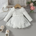 thumbnail image 1 of Baby Rompers Baby Girl Boho Outfits Lace Ruffle Romper Dress Jumpsuit Bodysuit Photoshoot Outfit Baby Girl Bubble Romper White 0 Months-3 Months, 1 of 7