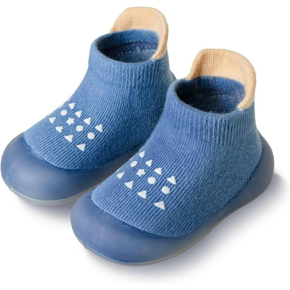 Baby Rubber Sole Non-Skid Walking Sock Shoes, Baby Indoor Floor Sneakers, Gifts for Toddlers Boys Girls