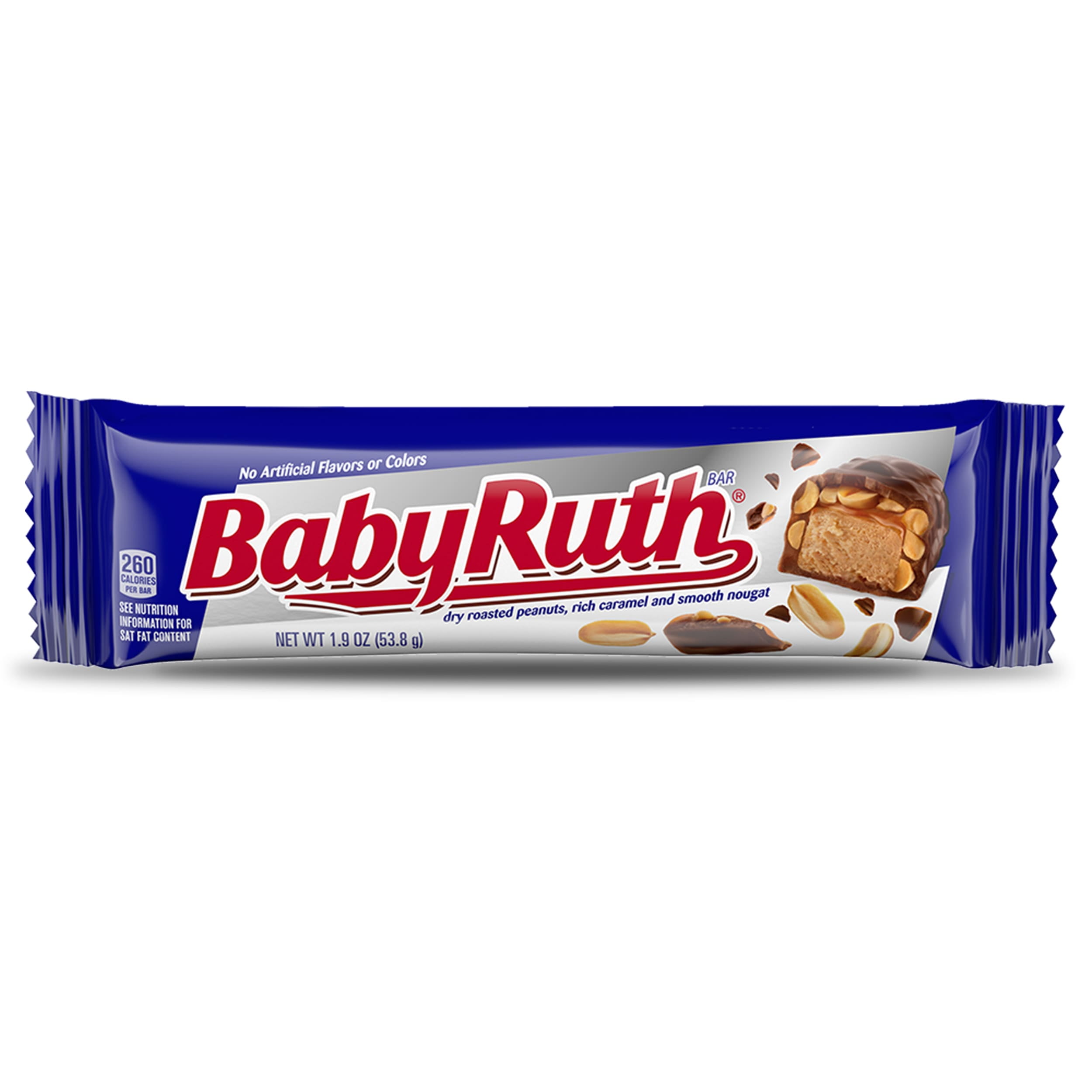 Baby Ruth Chocolatey, Peanut, Caramel, Full Size Candy Bar, 1.9 oz