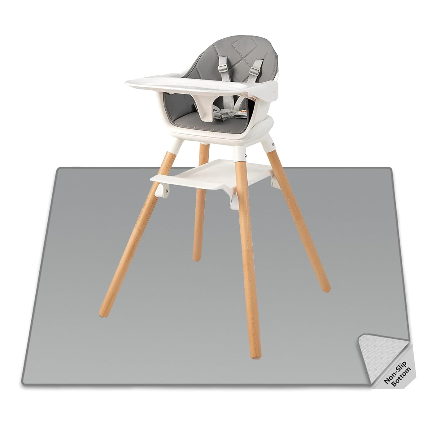 Baby Safe Splat Mat for Under High Chair 51x51 Large AntiSlip Splash