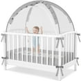 thumbnail image 1 of Crib Tent for Baby, Caveen Baby Crib Cover, Pop up Crib Canopy with Auto-Lock Zipper, Large Opening and Space, Portable, 1 of 9