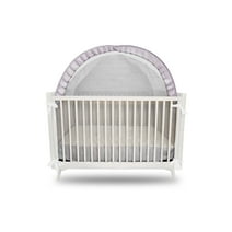Baby Safety Crib Tent Topper Netting with unique Inside Zipper Guard to keep baby in, Easy pop up installation Decorative Grey