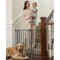 Baby Safety Gate,28.9-42.1"Wide,30" Tall Pressure Mounted,Black