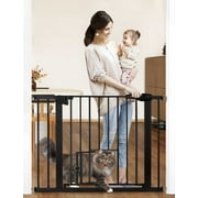 Baby Safety Gate 30"Tall 29.5''-40.5''Wide Doorway Baby Gate with Pet Door, Black