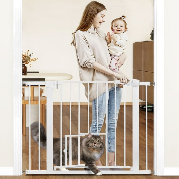 Baby Safety Gate 30"Tall 29.5''40.5''Wide Doorway Baby Gate with Pet