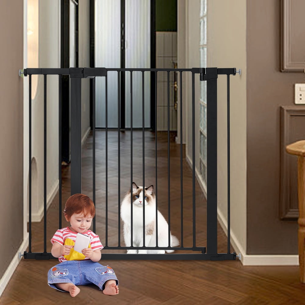 Baby Safety Gate, 36" Tall, 29.5-43.3" for Stairs and Doorway, Pet Gate for Ages 6 to 36 Months,Black