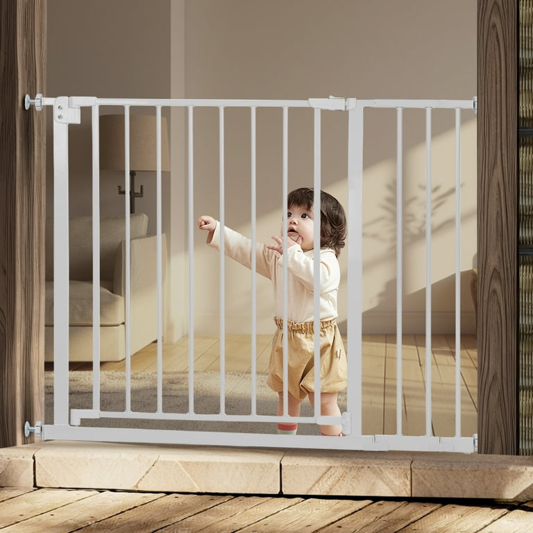 Caveen Baby Gate for Stairs, Wide, Pressure Mounted
