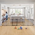 thumbnail image 1 of Baby Safety Gate, Dog Playpen 6Panels 149" Pet Gate Extra Wide 30" Tall House Doorways Fireplace, Black, 1 of 8