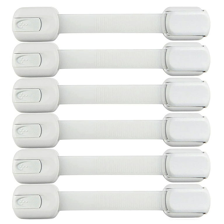  Child Safety Strap Locks (10 Pack) Baby Locks for Cabinets and  Drawers, Toilet, Fridge & More. 3M Adhesive Pads. Easy Installation, No  Drilling Required, White : Baby