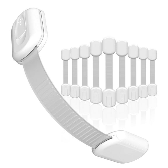 Baby Safety Locks Multi-Purpose Adjustable Straps, White, 10 Piece