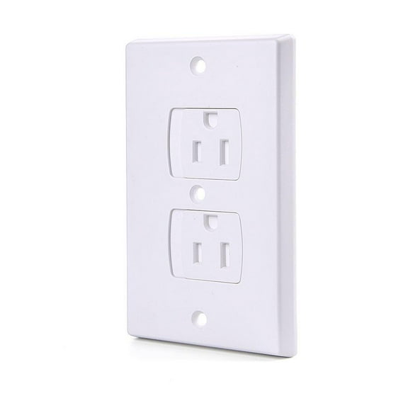 Baby Safety Self-Closing Electrical Electrical Plug Outlet Covers LED Night Lights Outlet Wall Plate Wall Socket Plugs Plate Alternate for Child Proofing