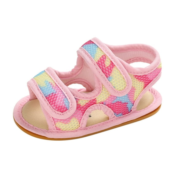 Baby Sandals Girls Shoes Boys Baby Flat Rubber Walking Sole Prewalker Sandals Soft Non- Baby Shoes 6 Months-12 Months