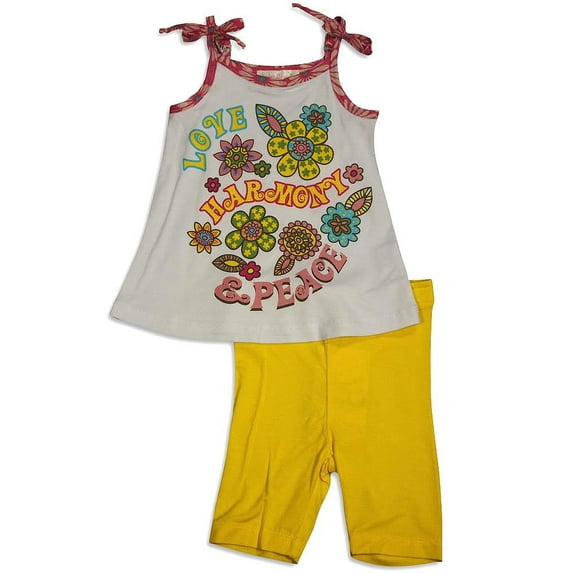 Baby Sara Infant Baby Girl Sleeveless Short Sets - Asst Fabrics Styles Colors 30677-24Months (yellow)