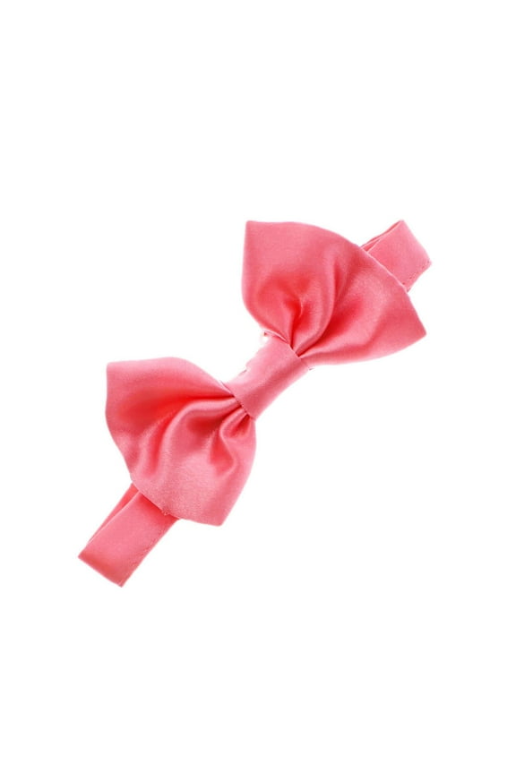 Baby Satin Adjustable Pre-Tied Bow Tie - Coral Pink