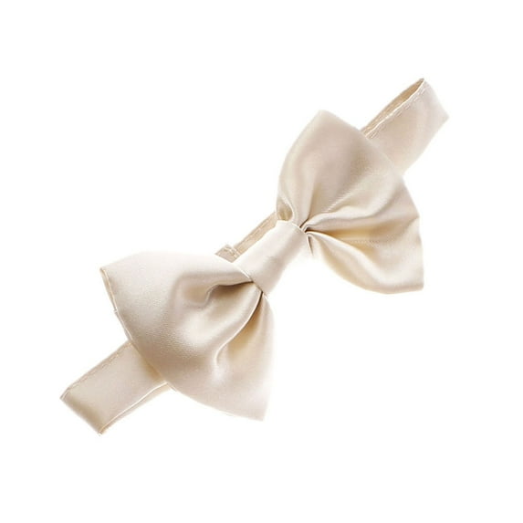 Baby Satin Adjustable Pre-Tied Bow Tie - Natural