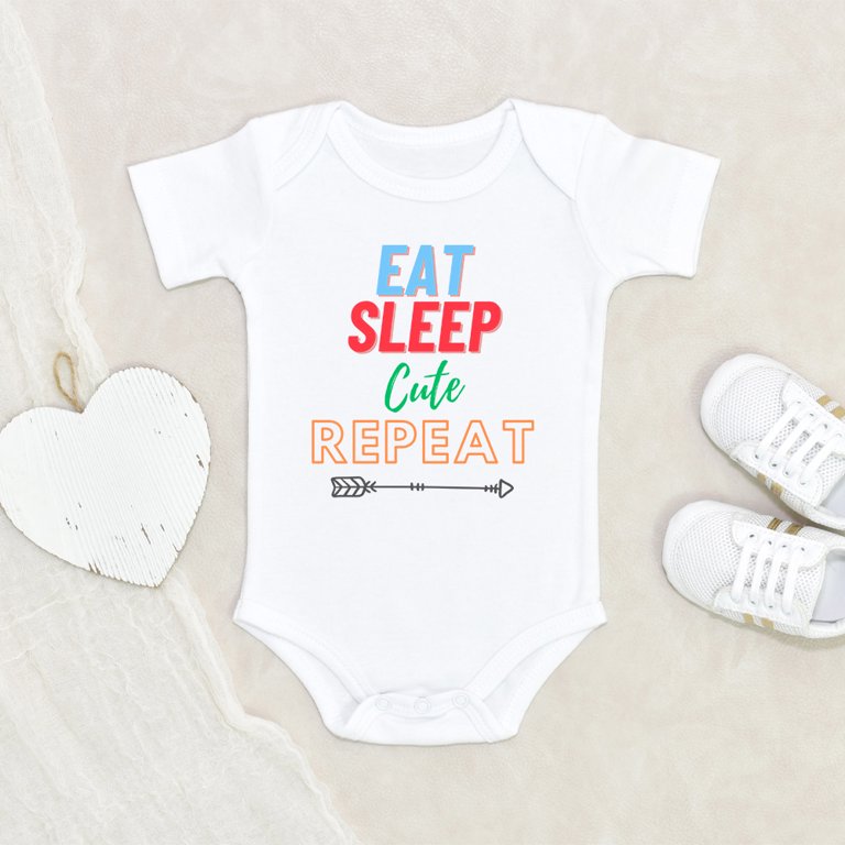 Baby Sayings Clothing Eat Sleeping Cute Baby Clothes Adorable