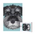 Baby Schnauzer On Blue 300 Pieces Jigsaw Puzzles Wooden Jigsaw Toy
